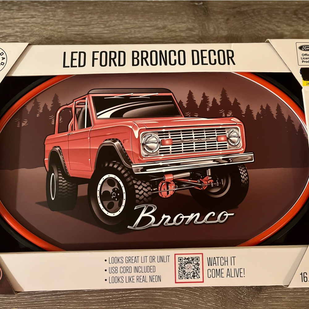 LED Ford Bronco Sign - NEW! 16.8”x11.3”